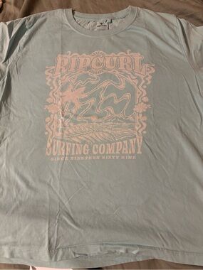 Rip Curl Light Blue Tee with Surf Graphic